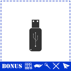 Usb flash drive icon flat