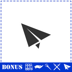 Paper plane icon flat