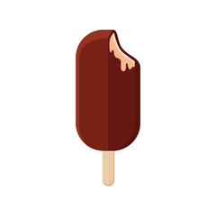 Cartoon ice cream and waffle cone with chocolate gelato ball strawberry mint and vanilla ice cream waffle and sundae topping vector illustration