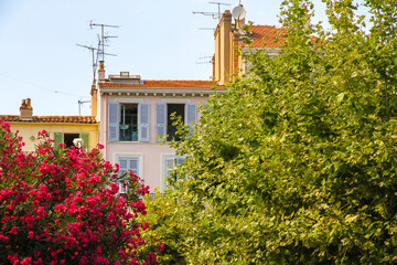 Historic architecture of Cannes on a sunny day