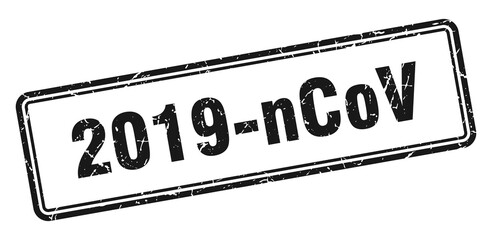 2019-ncov stamp. square grunge sign on white background