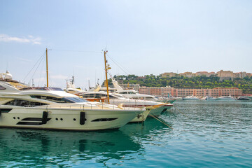 Fototapeta premium Boats in the Port de Fontvieille in Monaco