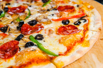 Close up picture of Italian pizza.