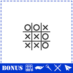 Tic tac toe game icon flat