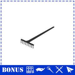 Rake icon flat