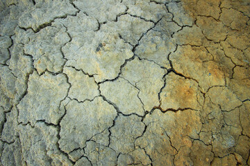 clay surface of the earth made of dry red refractory clay