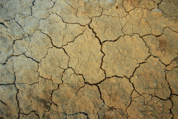 clay surface of the earth made of dry red refractory clay
