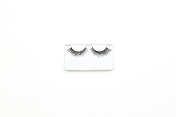 Pair of false eyelashes. Artificial Eyelashes on white background
