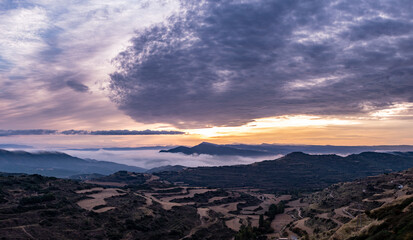 sunset in the mountains