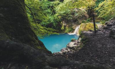 waterfall in the mountains
