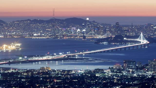 Panoramic Views Of San Francisco And Berkeley Via Grizzly Peak In Berkeley Hills.