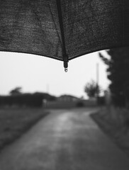 person walking in rain