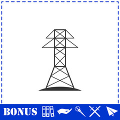 Power line icon flat