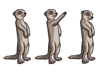 かわいいミーアキャットが立っているイラスト