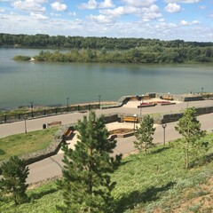 Naklejka premium view of the river