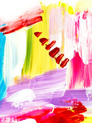 Creative colorful bright abstract hand painted background, brush texture