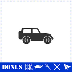 Jeep travel icon flat