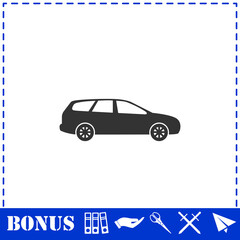 Fototapeta na wymiar Passenger car icon flat