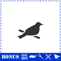 Bird icon flat