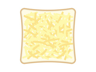 チーズをかけた食パンのイラスト