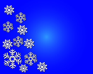 blue Christmas background with snow flakes
