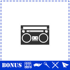 Cassette player icon flat