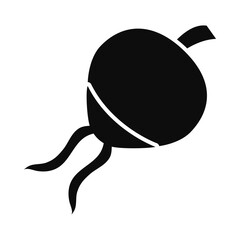 beetroot vegetable icon, silhouette style