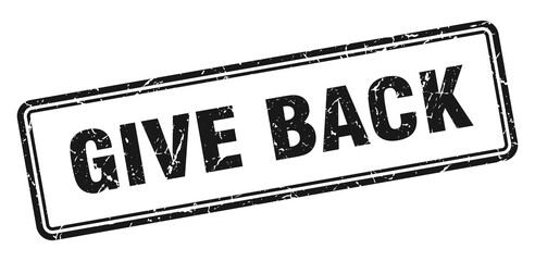 give back stamp. square grunge sign on white background