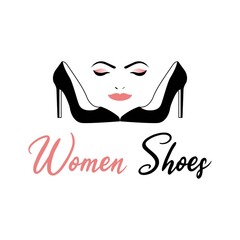 shoes and women's face logo design fashion shop