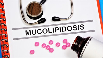 Mucolipidosis. Text label to indicate the state of health. The diagnosis was made by a doctor....