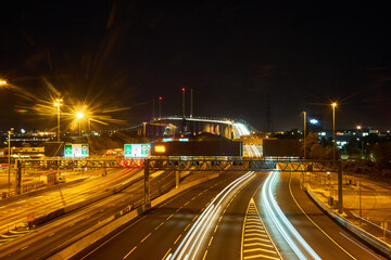 Fototapeta na wymiar Darford Bridge at Night