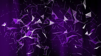 Abstract blurred plexus effect background.Mess communication technology network background with moving lines and dots. Tech connection futuristic web concept texture.