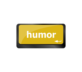 Computer keyboard with humor key - social concept