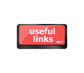 useful links keyboard button - business concept. laptop icon