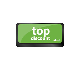 top discount concept sign on computer key