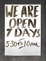 Public house notice - Open 7 days until 10pm - COVID-19 rules, United Kingdom