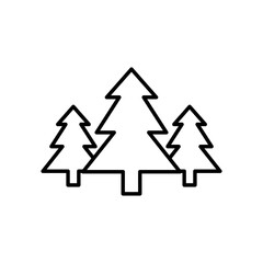 pine trees icon, line style