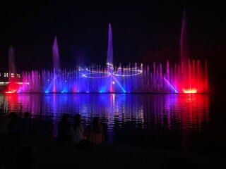 fountain at night