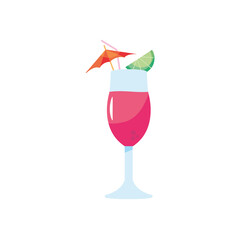 tropical cocktail icon, flat style