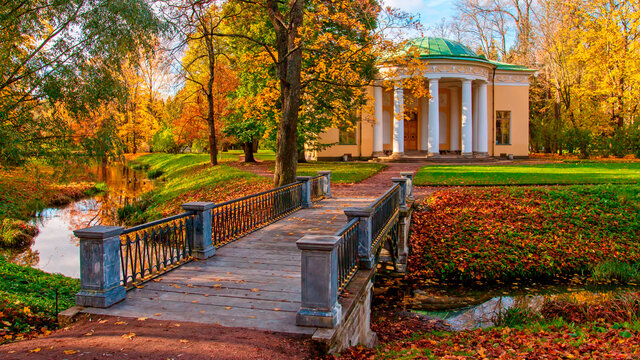 Concert Hall in Catherine park, Tsarskoe Selo, Russia. Summer residence of Russian Emperors.