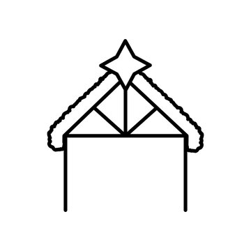 recommend clip art: manger house with star, line style
