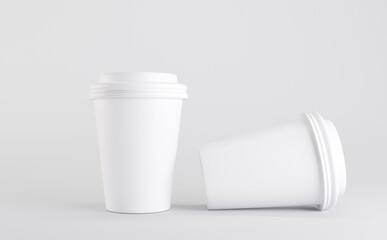 White Coffee Cup Mockup 3D illustration