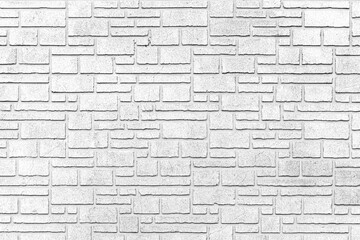 Block pattern of white stone cladding wall tile texture and seamless background