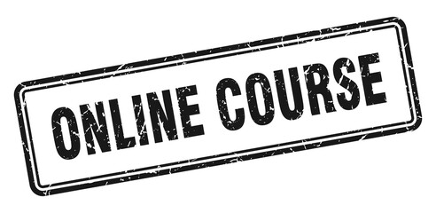 online course stamp. square grunge sign on white background
