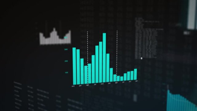 Digital flight through Info-graphics, stock market, digital graph abstract technology ui futuristic concept. Hud interface elements of digital data chart, communication, computing on future design bg