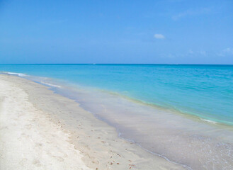 Fototapeta na wymiar Coast of Miami Beach, Florida, USA. Beautiful view of the beach. Travel vacation concept.