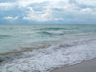 Coast of Miami Beach, Florida, USA. Beautiful view of the beach. Travel vacation concept.