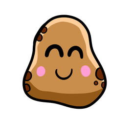 Cartoon Stylized Happy Potato Emoticon