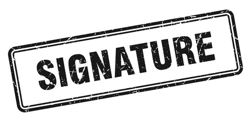 signature stamp. square grunge sign on white background