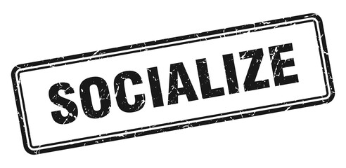 socialize stamp. square grunge sign on white background